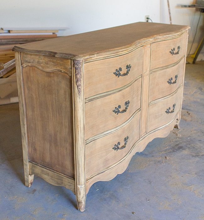 Refurbishing a dresser with a natural wood finish