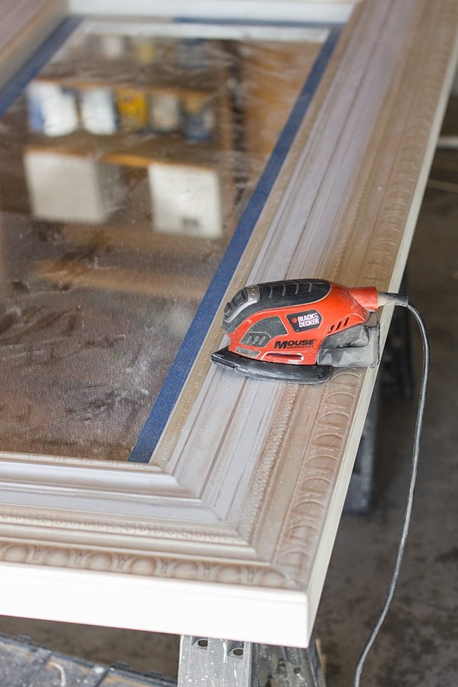 diy vintage mirror closeup detail