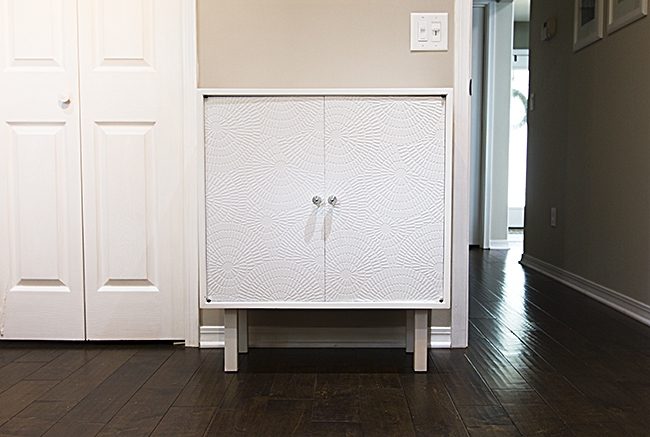 Office Cabinet Refinish (with wallpaper!)