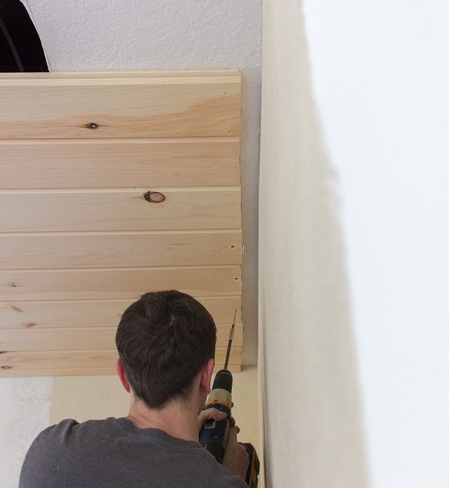 diy wood plank ceiling how to