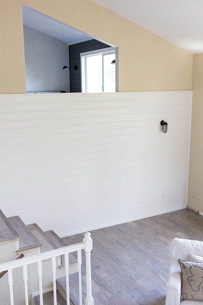 Living Room Shiplap Wall DIY