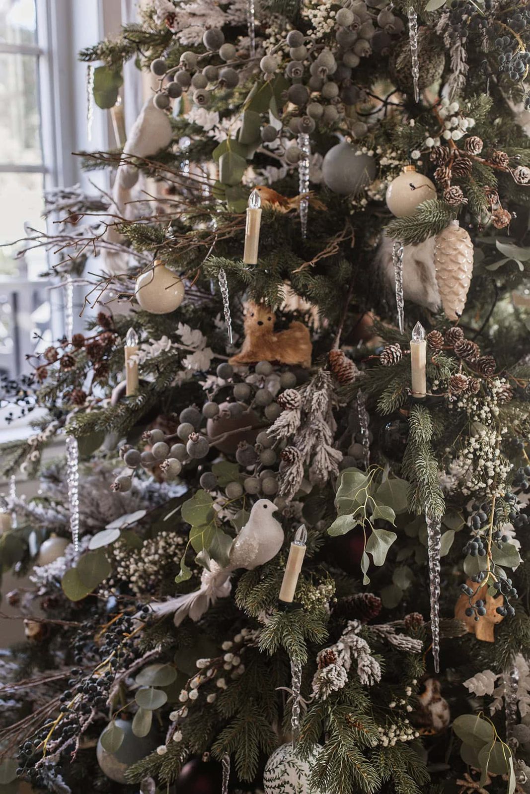 snowy forest theme christmas tree