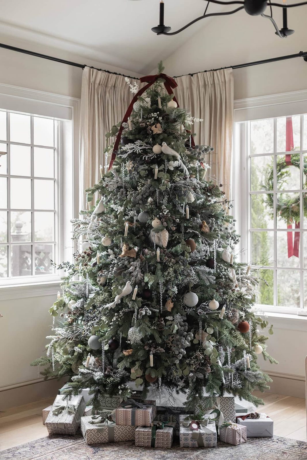 snowy forest theme christmas tree
