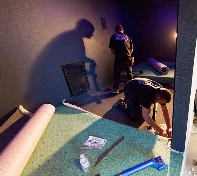 Home Theater Room Phase II: Wall curtains & Projector Screen