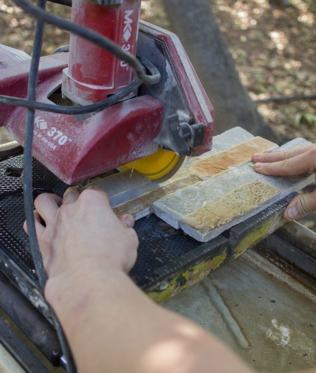 cutting desert quartz ledgestone
