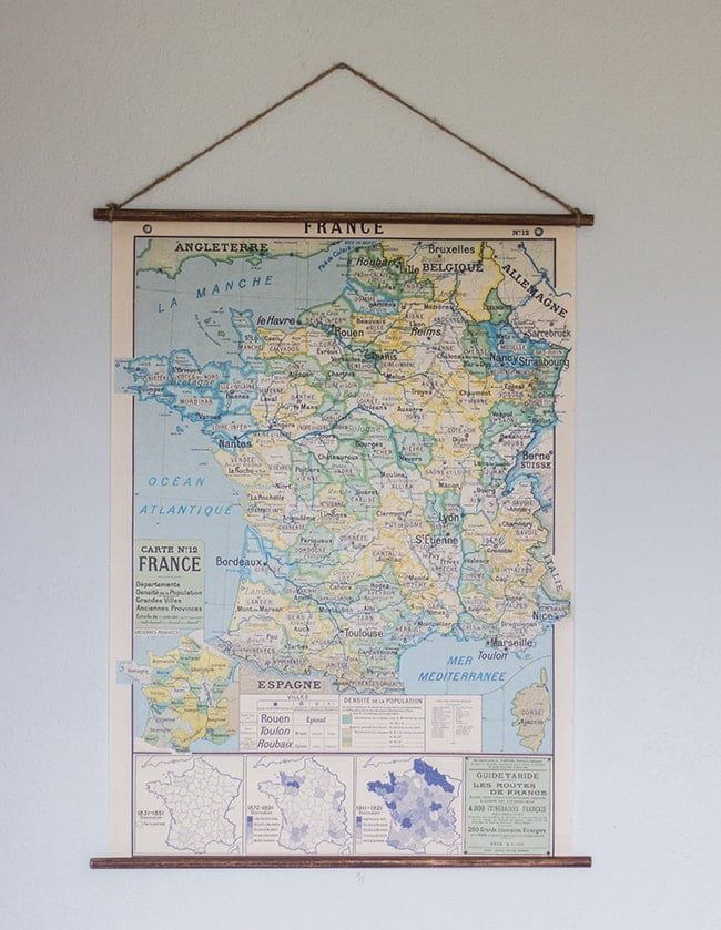 Master Makeover: DIY Map Chart, Antlers & Chair Reupholstery