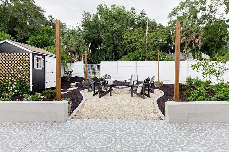 the riverside retreat backyard
