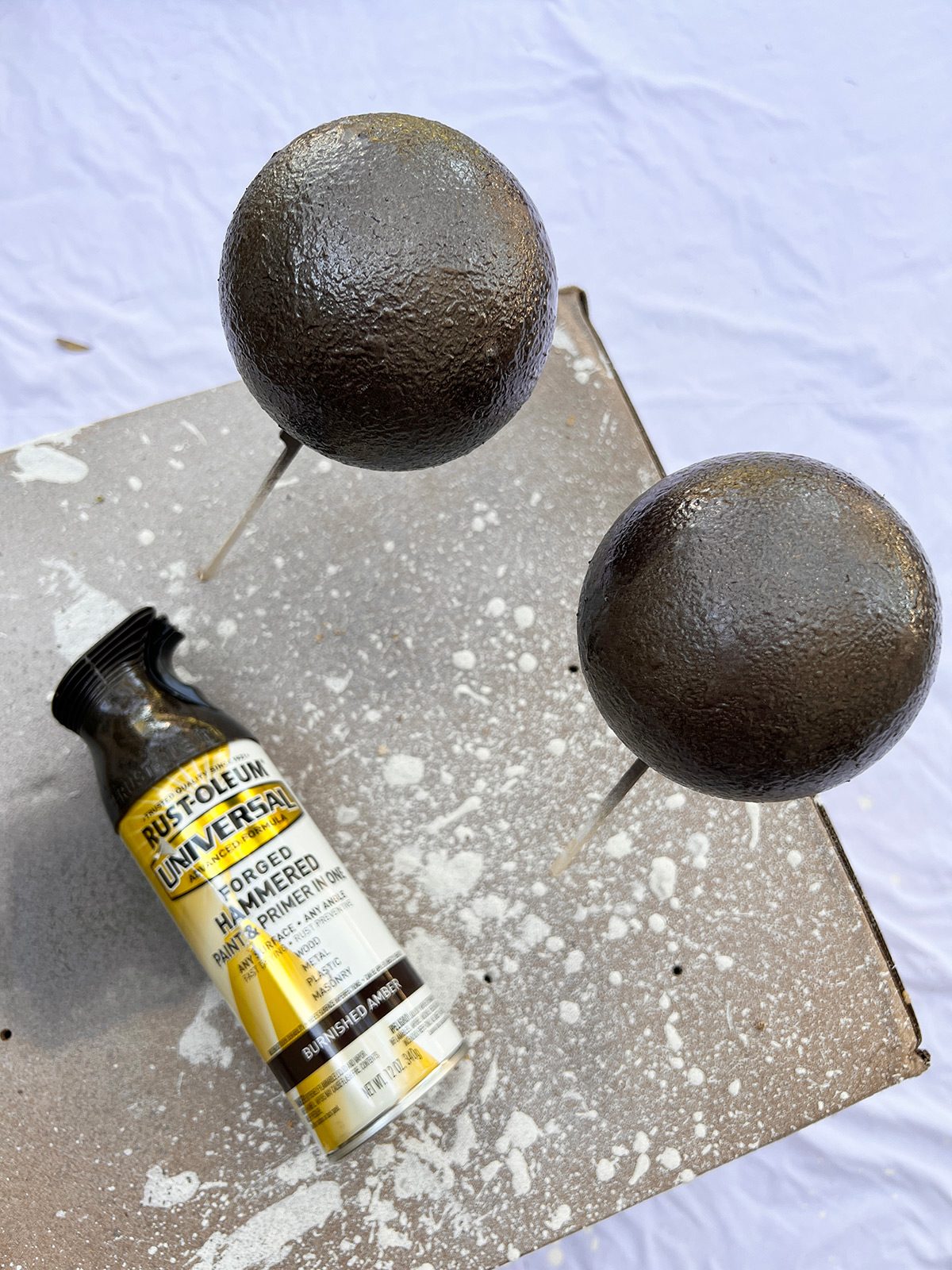 painted textured diy christmas ornaments