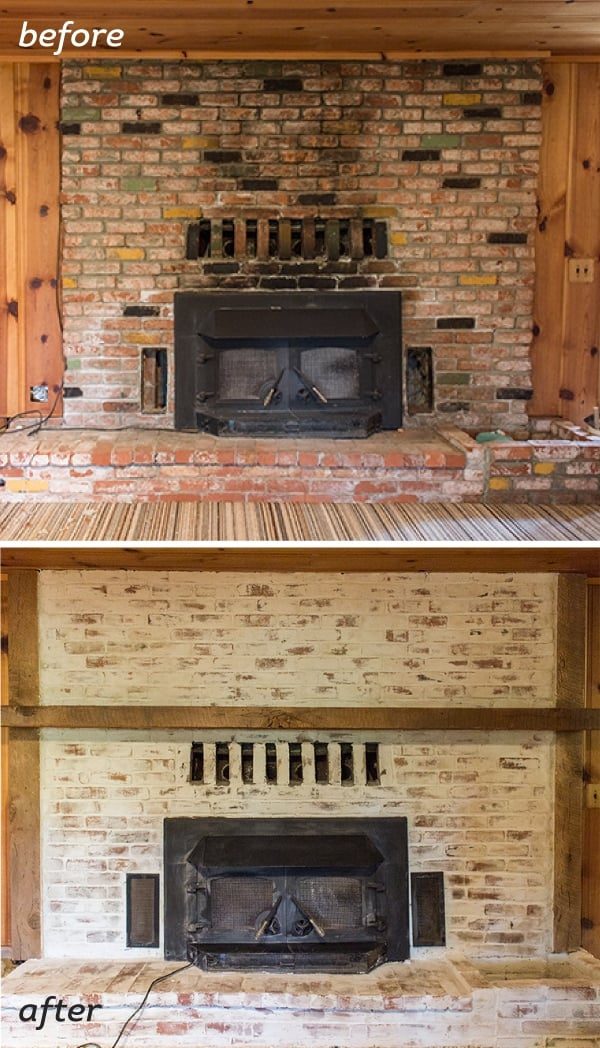 Mortar Wash Brick Fireplace Tutorial & Cottage Flip Update