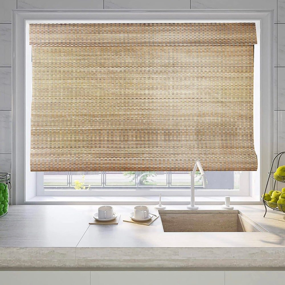 affordable custom cordless bamboo roman shades