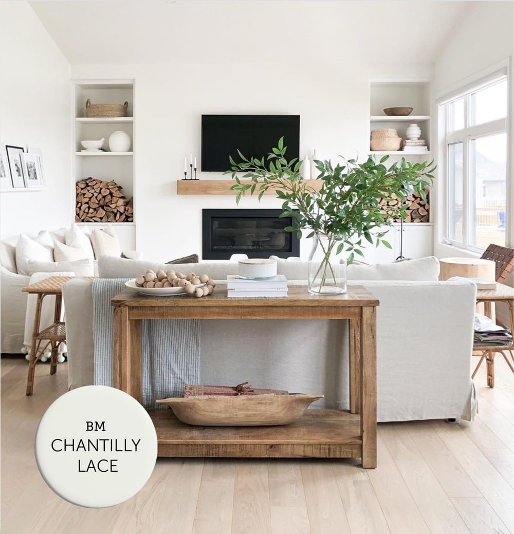 benjamin moore chantilly lace living room walls