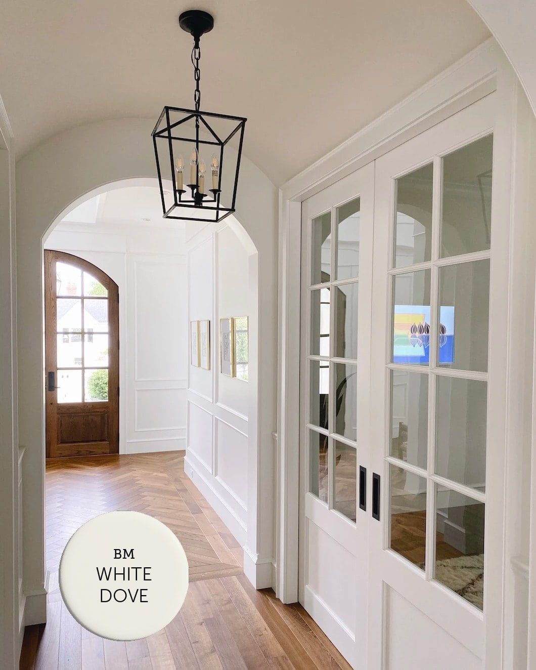 benjamin moore white dove walls, hallway