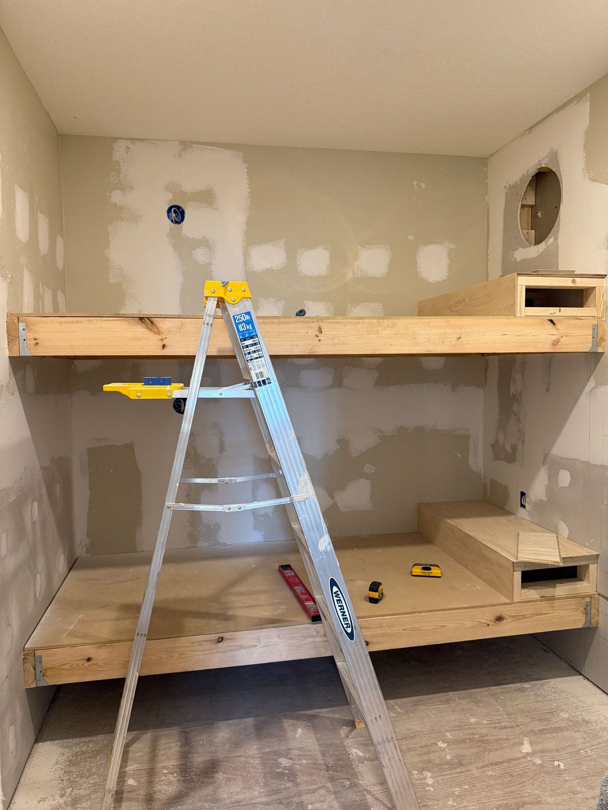diy built in bunk beds