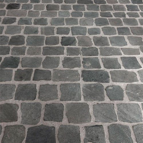 cobblestone tile floor