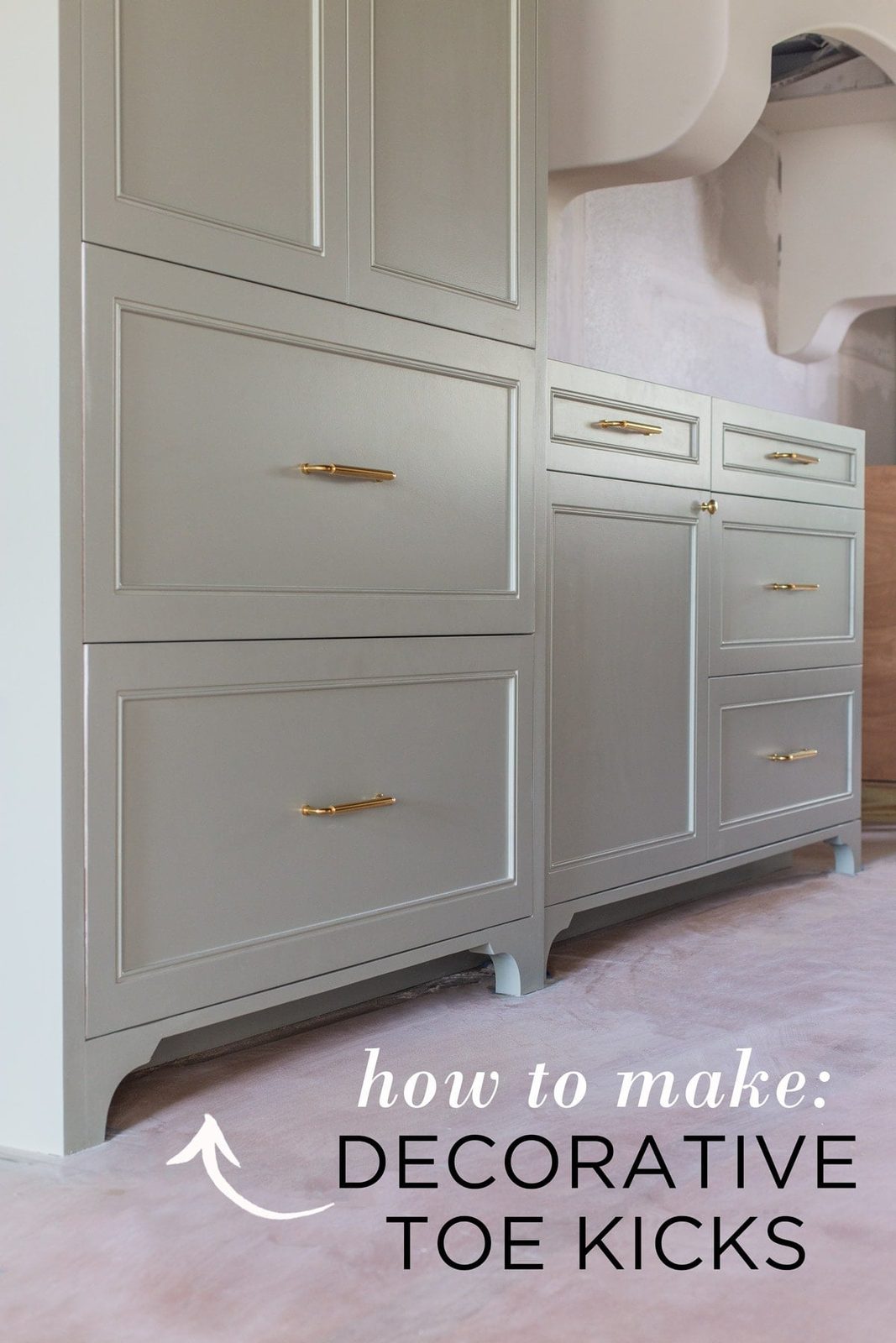 How to Add Decorative Toe Kicks to your Kitchen Cabinets
