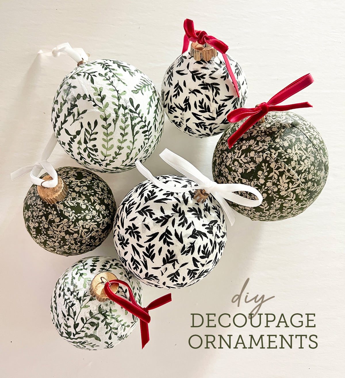 DIY Decoupage Ornaments