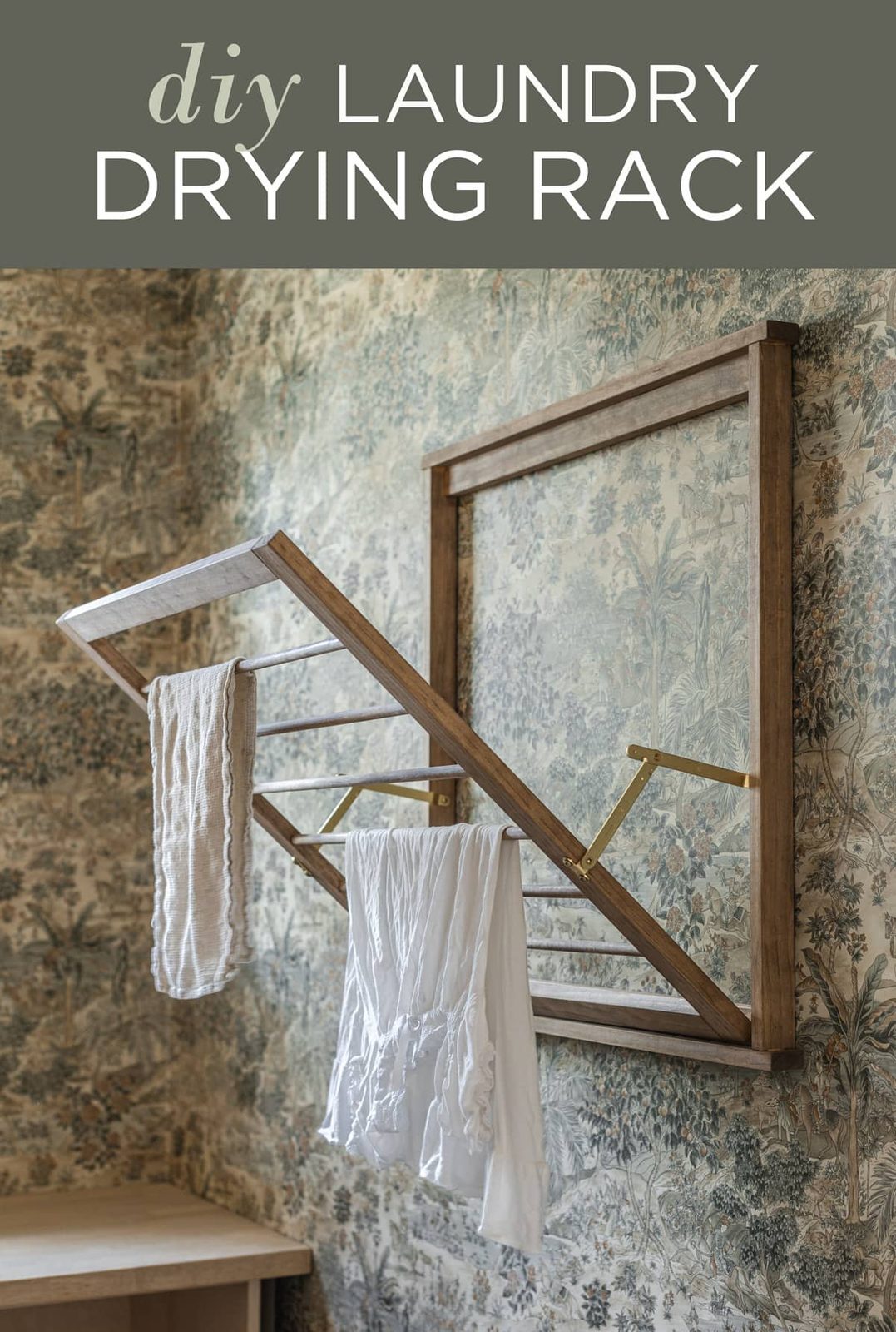 diy wood clothes drying rack for laundry rooms tutorial