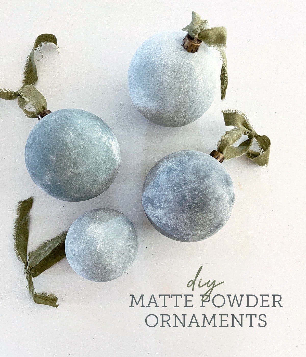 DIY Matte Powdered Christmas Ornaments