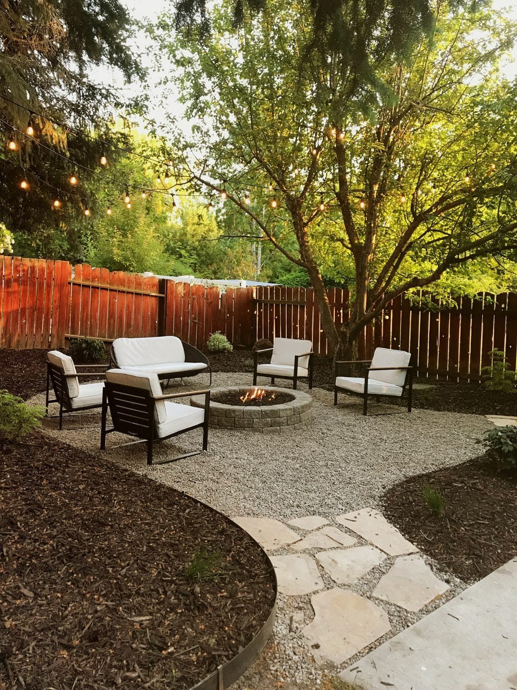 diy backyard firepit area