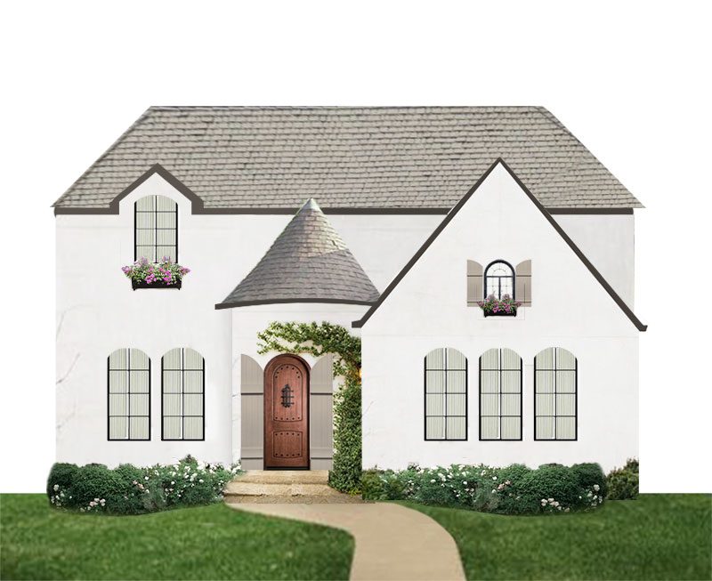 french country cottage turret house design