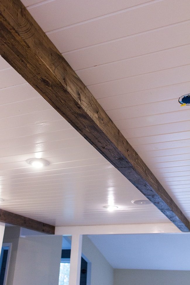 diy faux wood beam tutorial