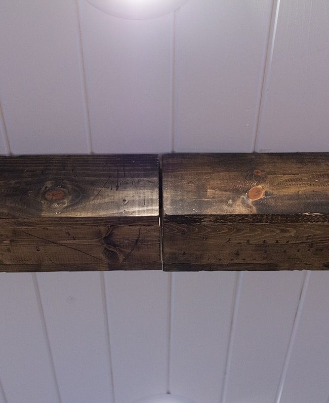 wood beam seams