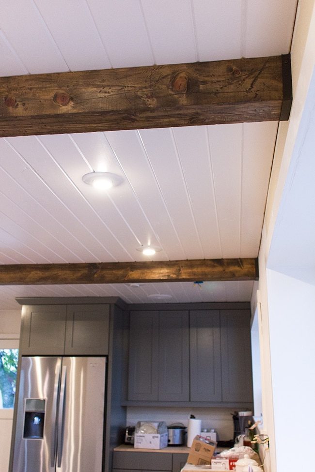 diy wood ceiling beams with straps