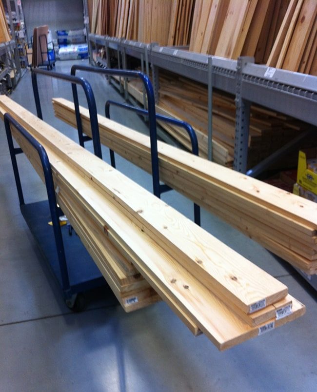 getting wood from lowe's