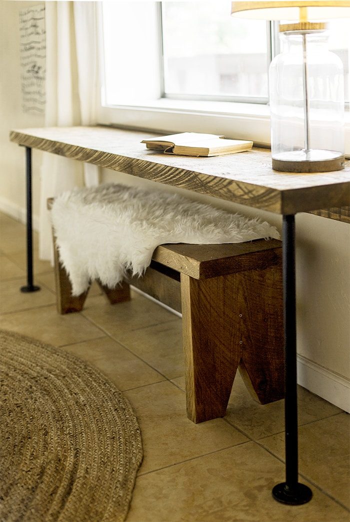 DIY Pipe Leg Desk & Rustic Wood Bench Tutorial