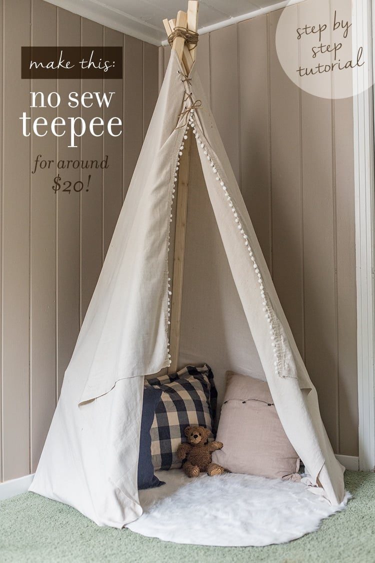 DIY Dropcloth Teepee for around $20!